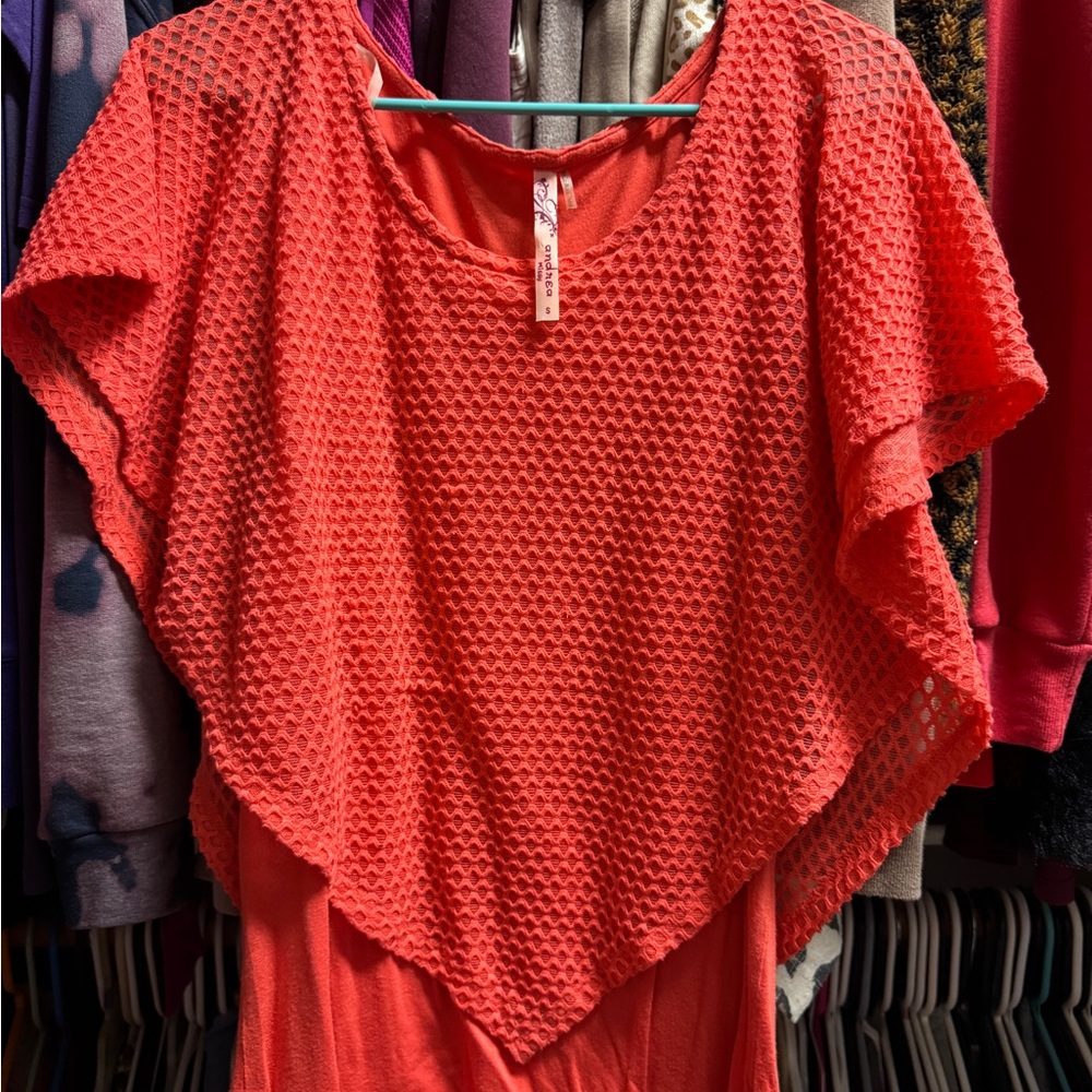 Andrea Fenzi Vibrant Coral Knit Top